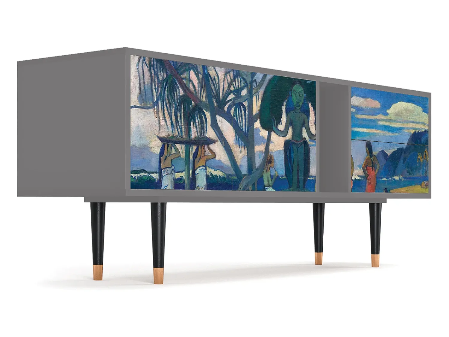 New Mueble de TV - 170х69х48 cm - T1 - Day of the God, Cinza Cinzento