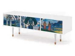 Móvel De Tv| Mueble de TV - 170х59х48 cm - T4 - Day of the God, Branco Bege