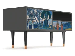 Móvel De Tv* Mueble de TV - 115х59х48 cm - T3 - Day of the God, Antracite Cinza antracite