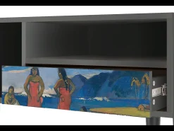 Móvel De Tv* Mueble de TV - 115х59х48 cm - T3 - Day of the God, Antracite Cinza antracite