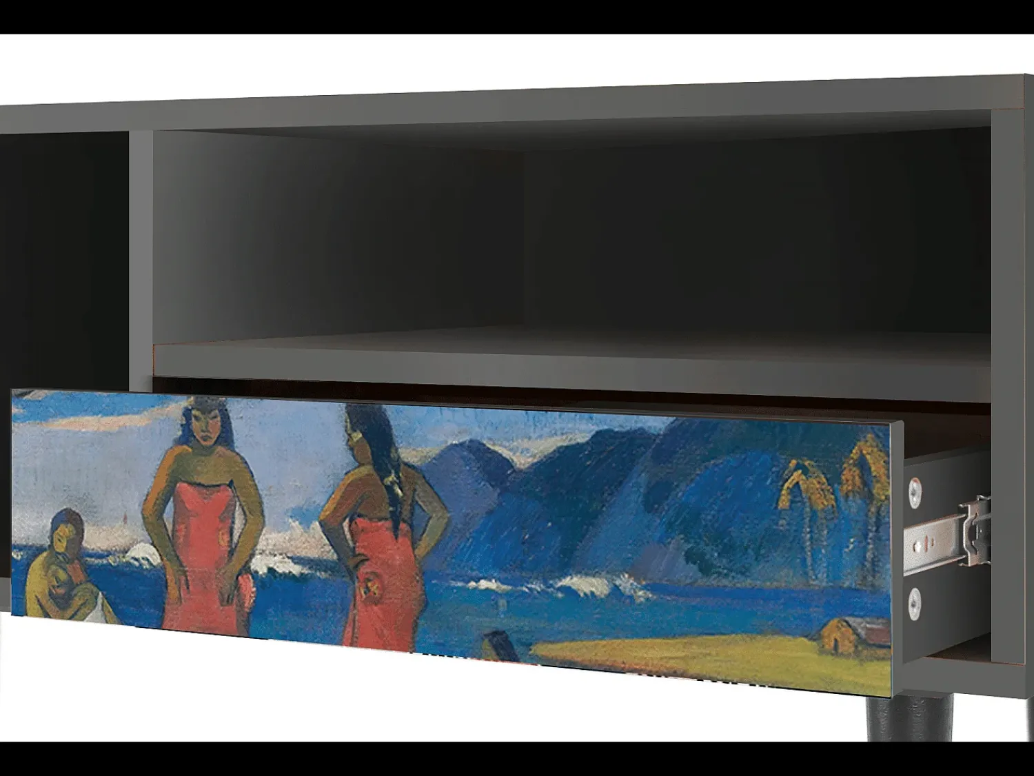 Móvel De Tv* Mueble de TV - 115х59х48 cm - T3 - Day of the God, Antracite Cinza antracite