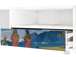 Mueble de TV - 115х59х48 cm - T3 - Day of the God, Branco^ Móvel De Tv
