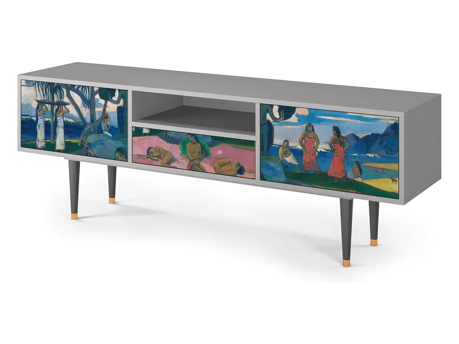 Mueble de TV - 170х59х41 cm - T6 - Day of the God, Cinza^ Móvel De Tv