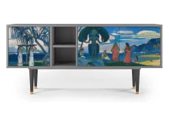 Móvel De Tv| Mueble de TV - 150х69х41 cm - T5 - Day of the God, Cinza Cinzento