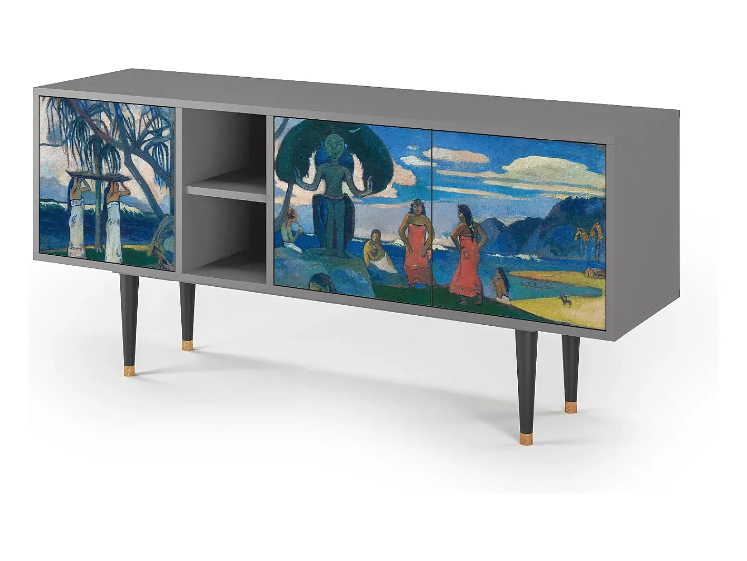 Móvel De Tv| Mueble de TV - 150х69х41 cm - T5 - Day of the God, Cinza Cinzento