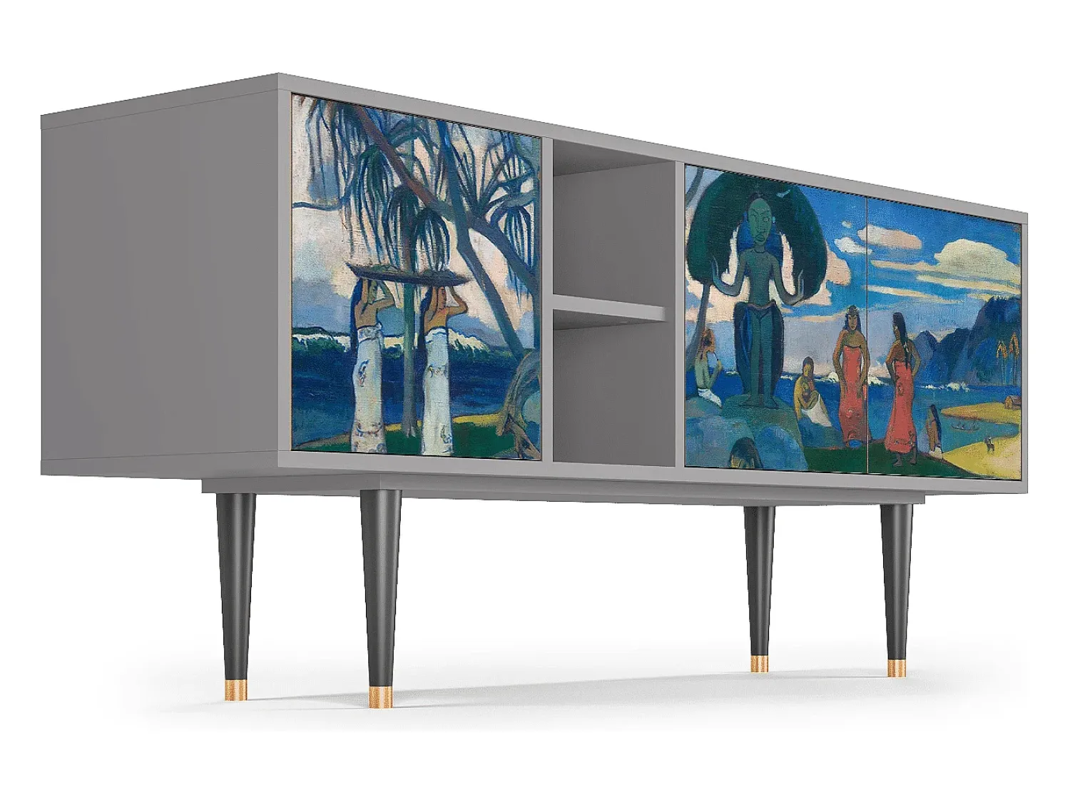 Móvel De Tv| Mueble de TV - 150х69х41 cm - T5 - Day of the God, Cinza Cinzento