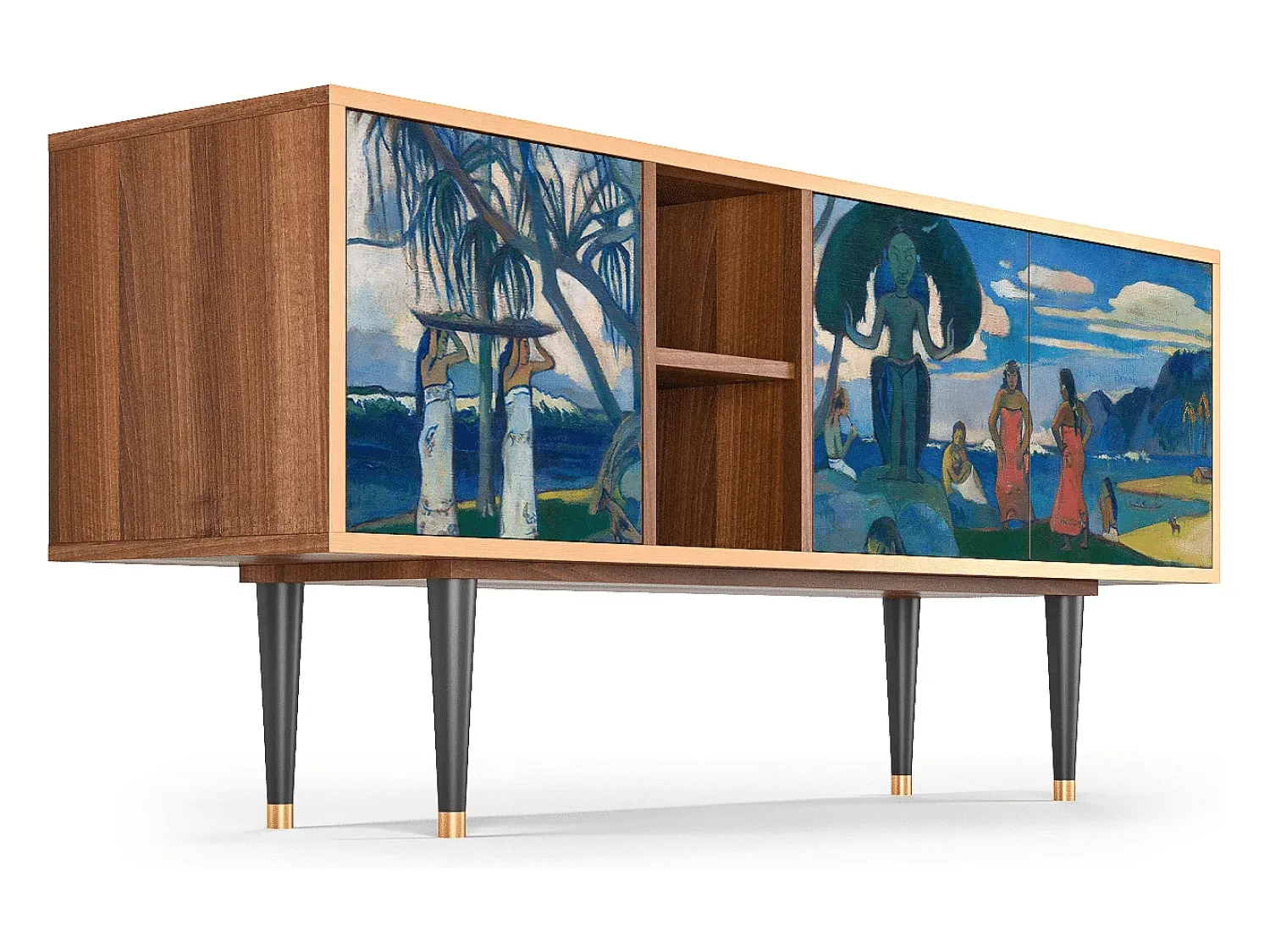 Móvel De Tv| Mueble de TV - 150х69х41 cm - T5 - Day of the God, Nogueira Castanho