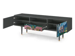 Móvel De Tv* Mueble de TV - 170х59х41 cm - T6 - Day of the God, Antracite Cinza antracite