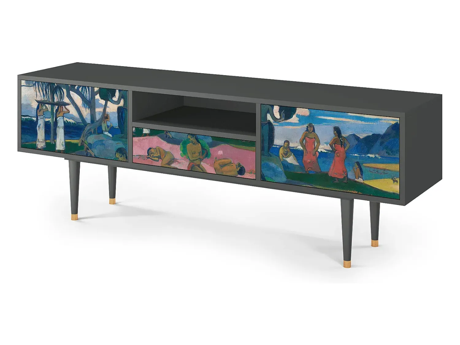 Móvel De Tv* Mueble de TV - 170х59х41 cm - T6 - Day of the God, Antracite Cinza antracite
