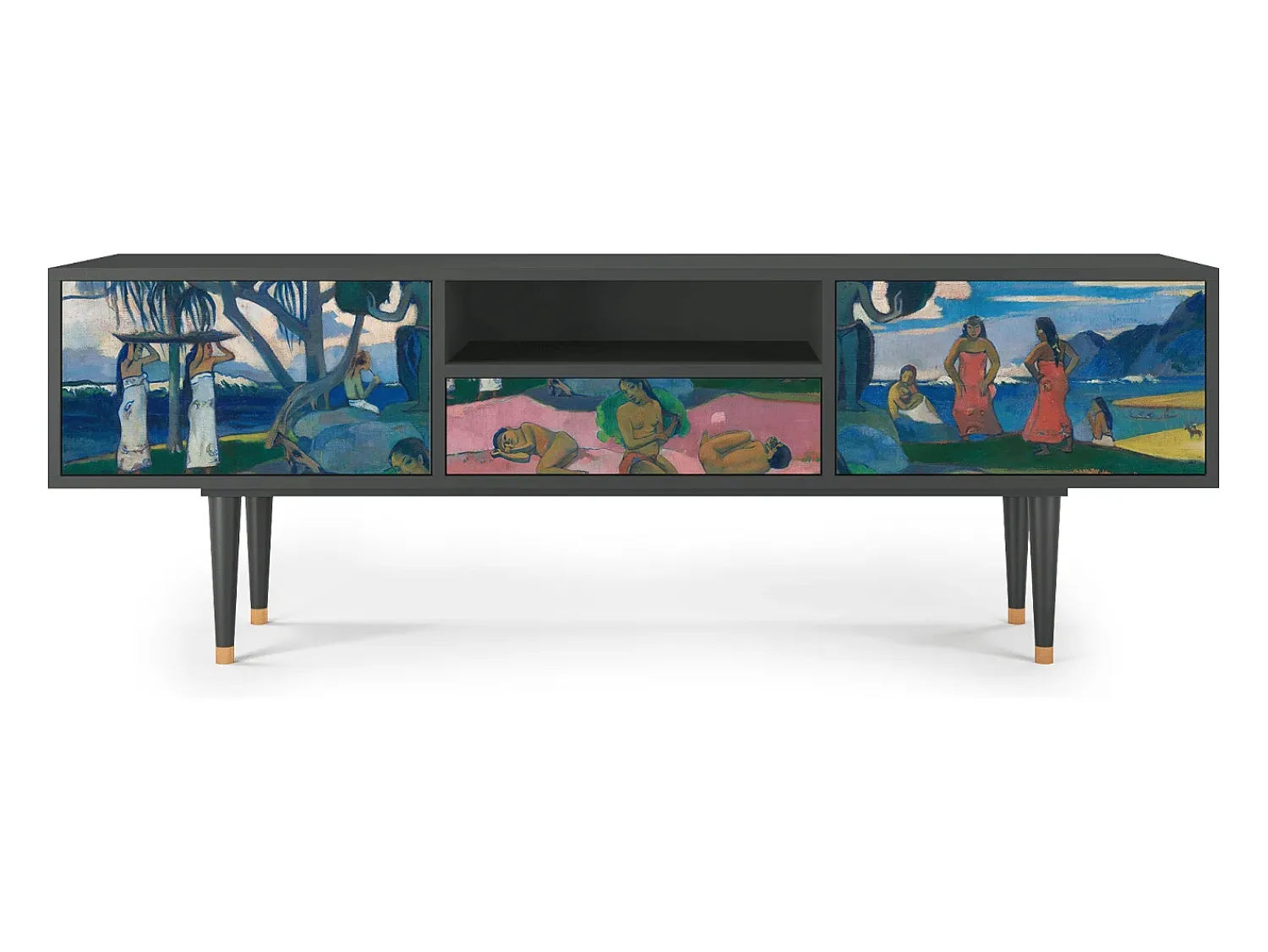 Móvel De Tv* Mueble de TV - 170х59х41 cm - T6 - Day of the God, Antracite Cinza antracite