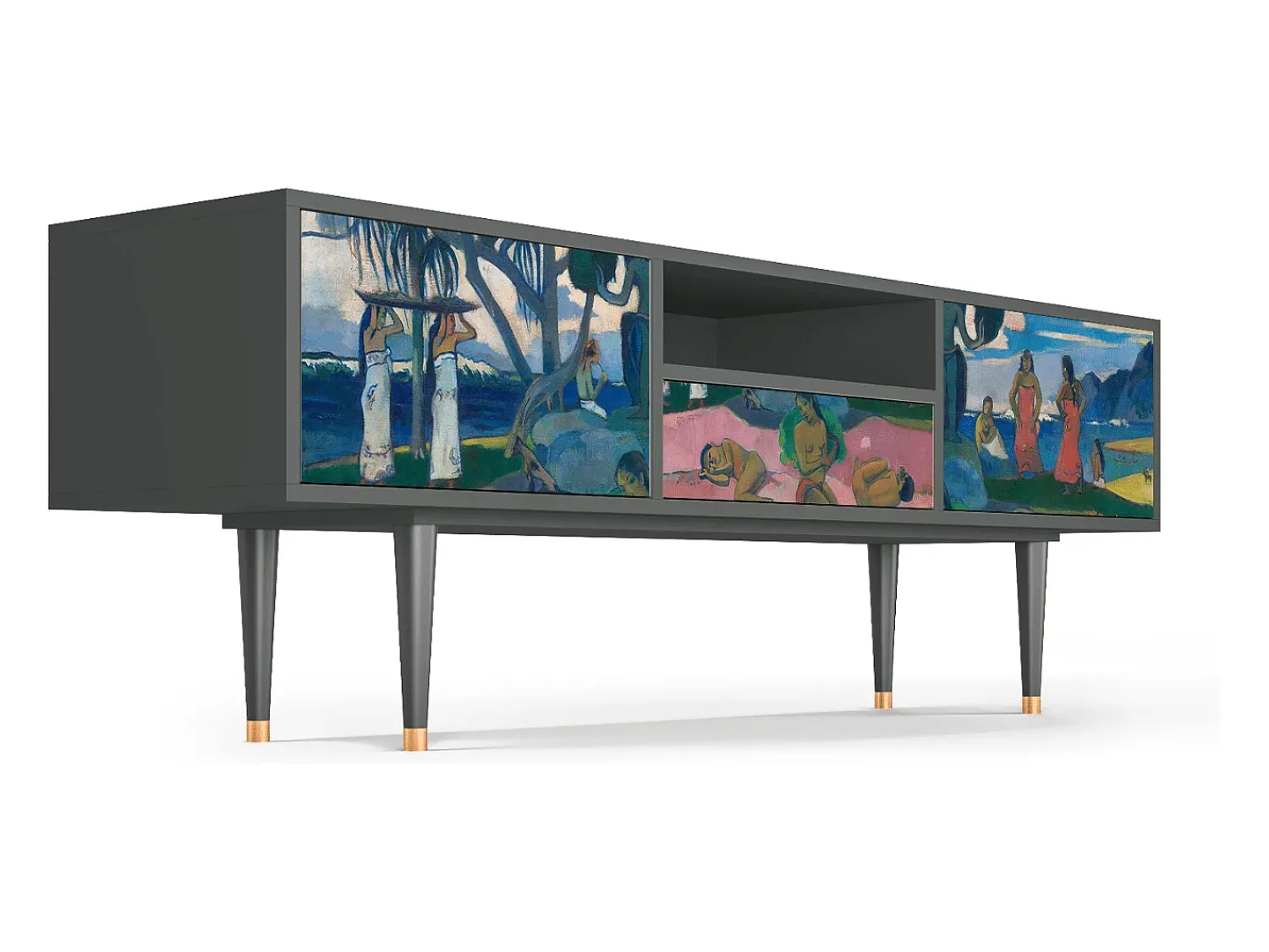 Móvel De Tv* Mueble de TV - 170х59х41 cm - T6 - Day of the God, Antracite Cinza antracite