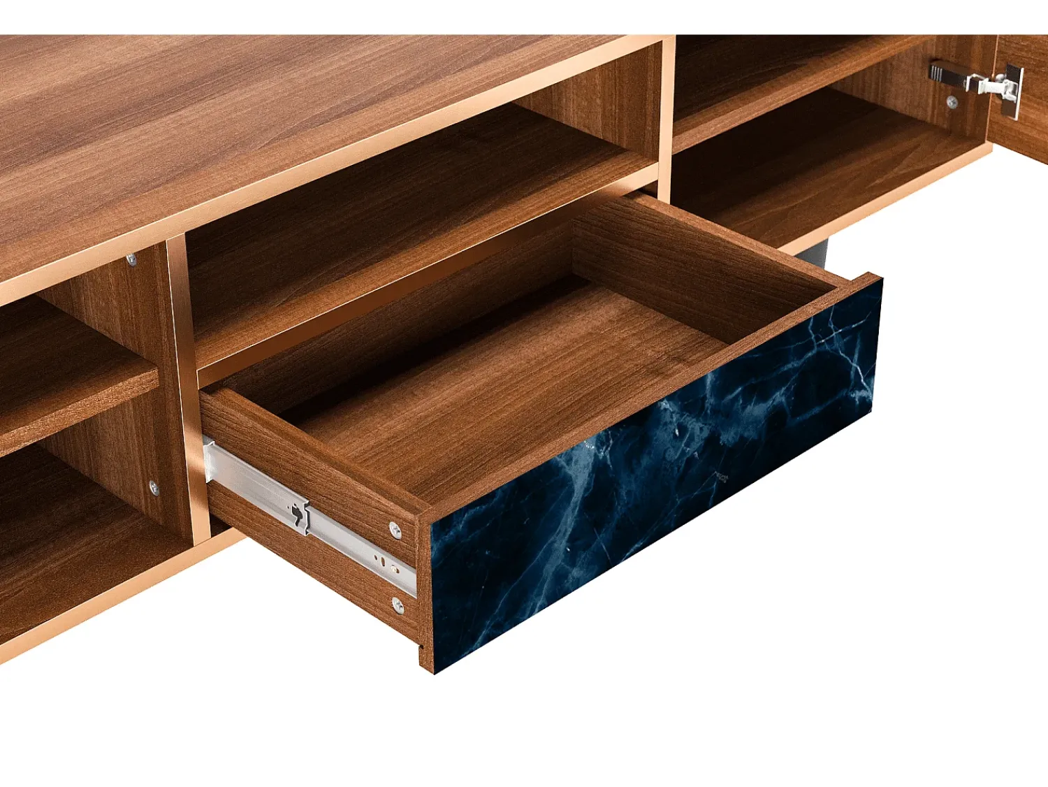 Online Mueble de TV - 170х59х41 cm - T6 - Deep Ocean, Nogueira Castanho