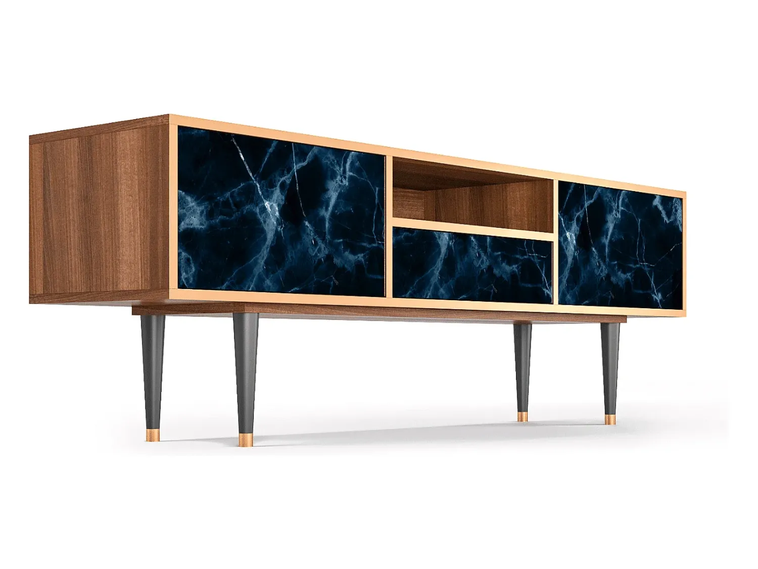 Online Mueble de TV - 170х59х41 cm - T6 - Deep Ocean, Nogueira Castanho
