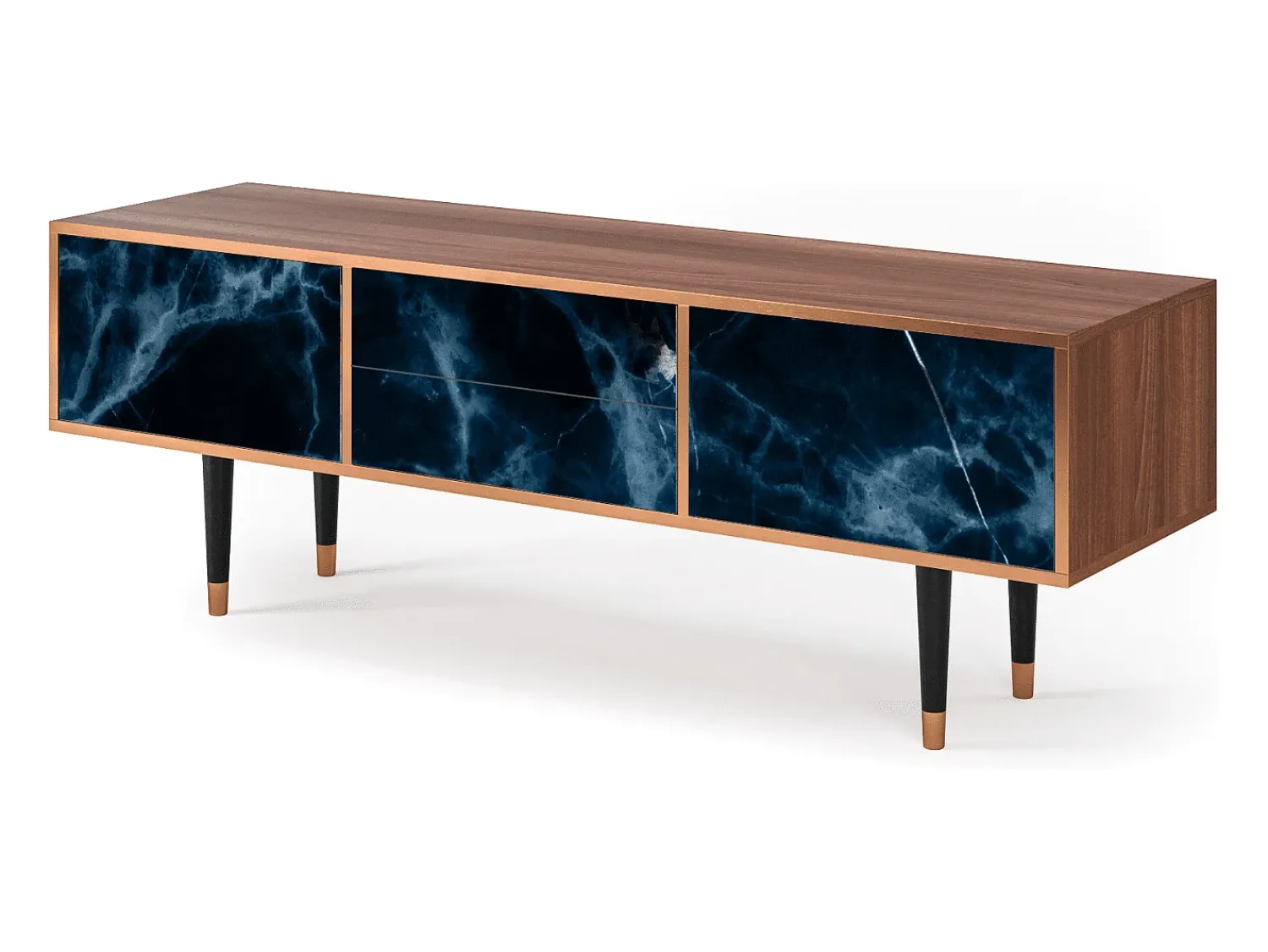 Móvel De Tv| Mueble de TV - 170х59х48 cm - T4 - Deep Ocean, Nogueira Castanho