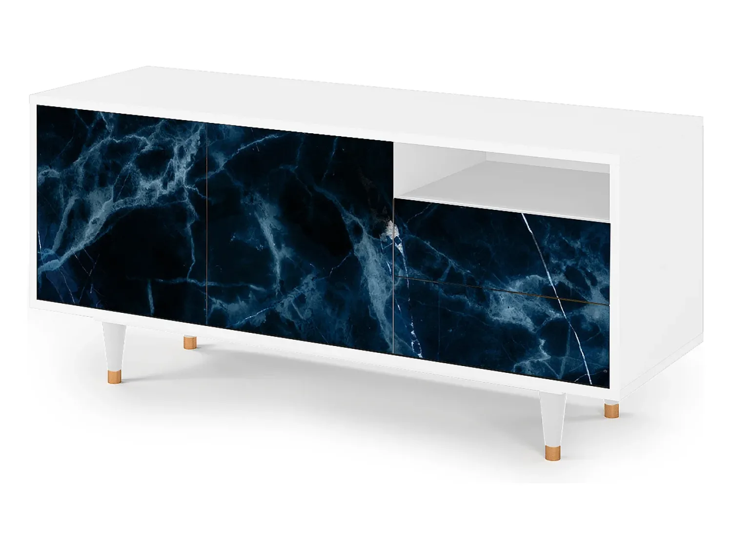 Best Mueble de TV - 125х56х41 cm - T7 - Deep Ocean, Branco Bege