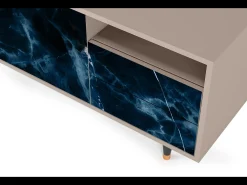Móvel De Tv| Mueble de TV - 125х56х41 cm - T7 - Deep Ocean, Latte Bege