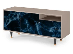 Móvel De Tv| Mueble de TV - 125х56х41 cm - T7 - Deep Ocean, Latte Bege