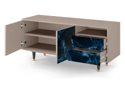 Móvel De Tv| Mueble de TV - 125х56х41 cm - T7 - Deep Ocean, Latte Bege