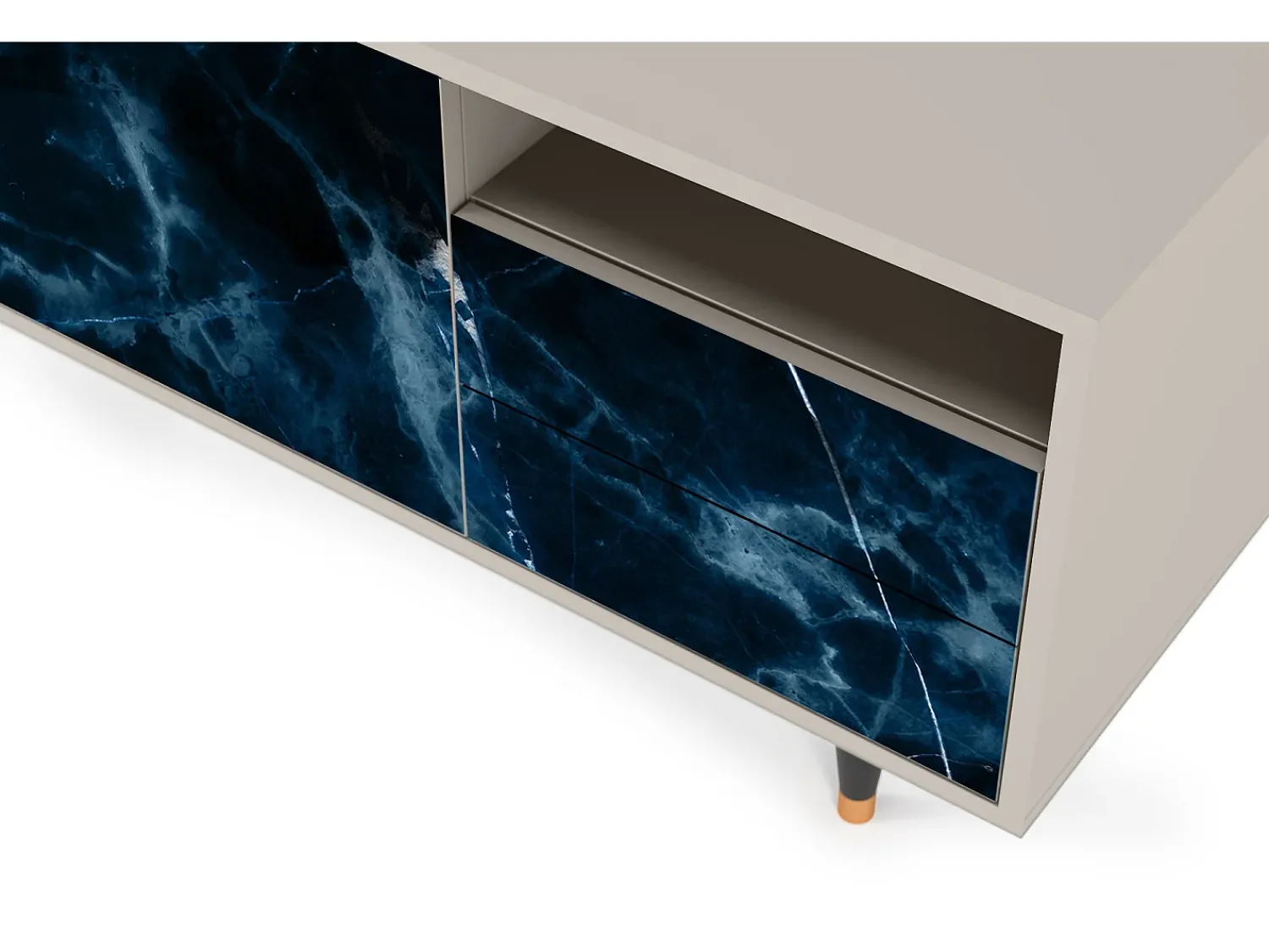 Móvel De Tv| Mueble de TV - 125х56х41 cm - T7 - Deep Ocean, Areia Bege