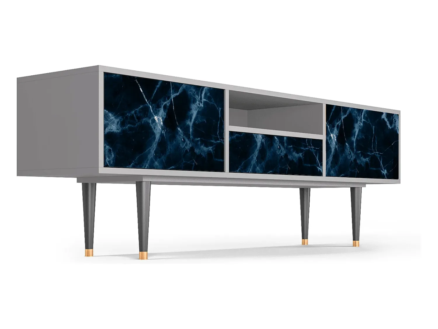 Móvel De Tv* Mueble de TV - 170х59х41 cm - T6 - Deep Ocean, Cinza Cinzento