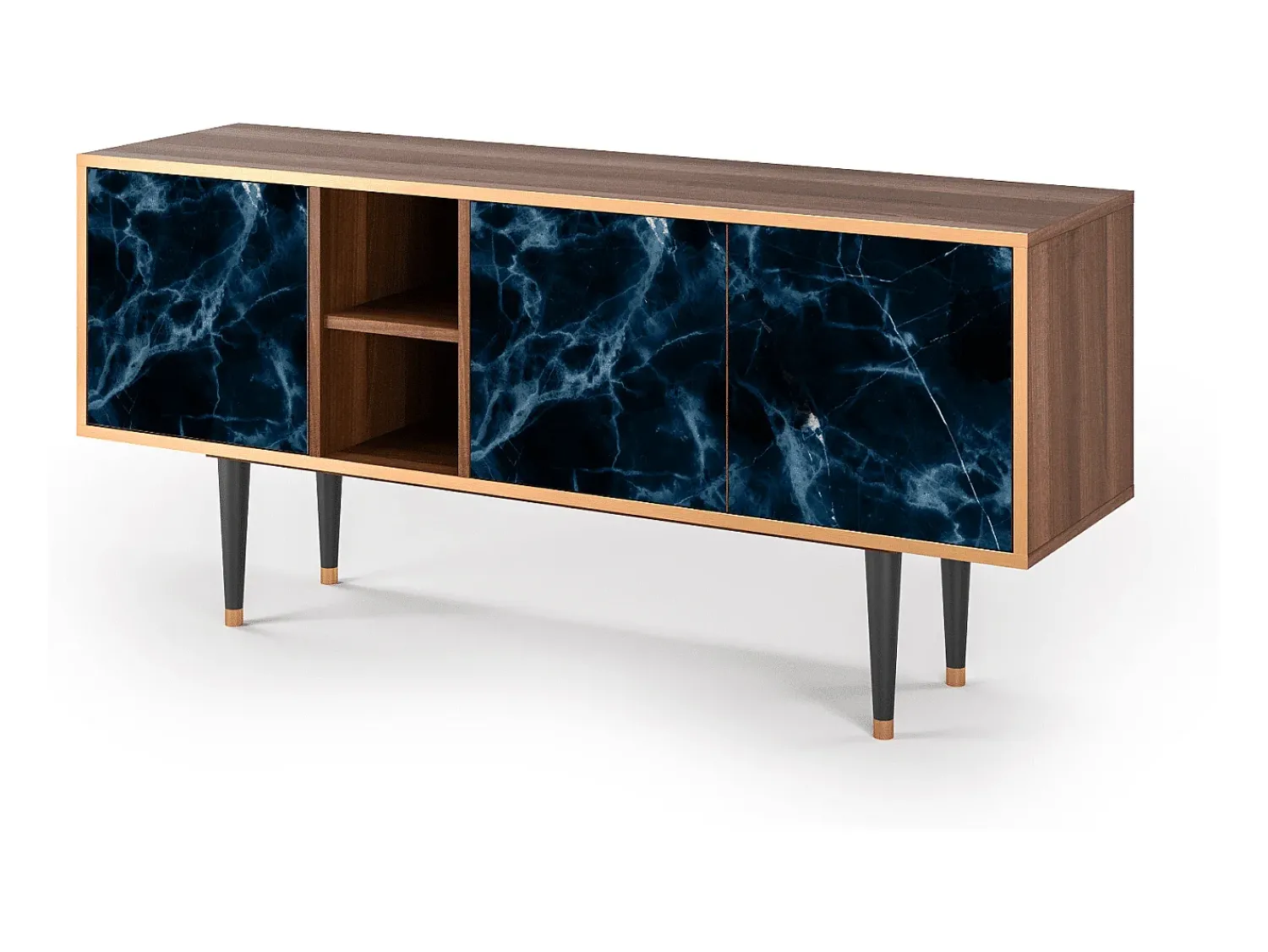 Móvel De Tv* Mueble de TV - 150х69х41 cm - T5 - Deep Ocean, Nogueira Castanho