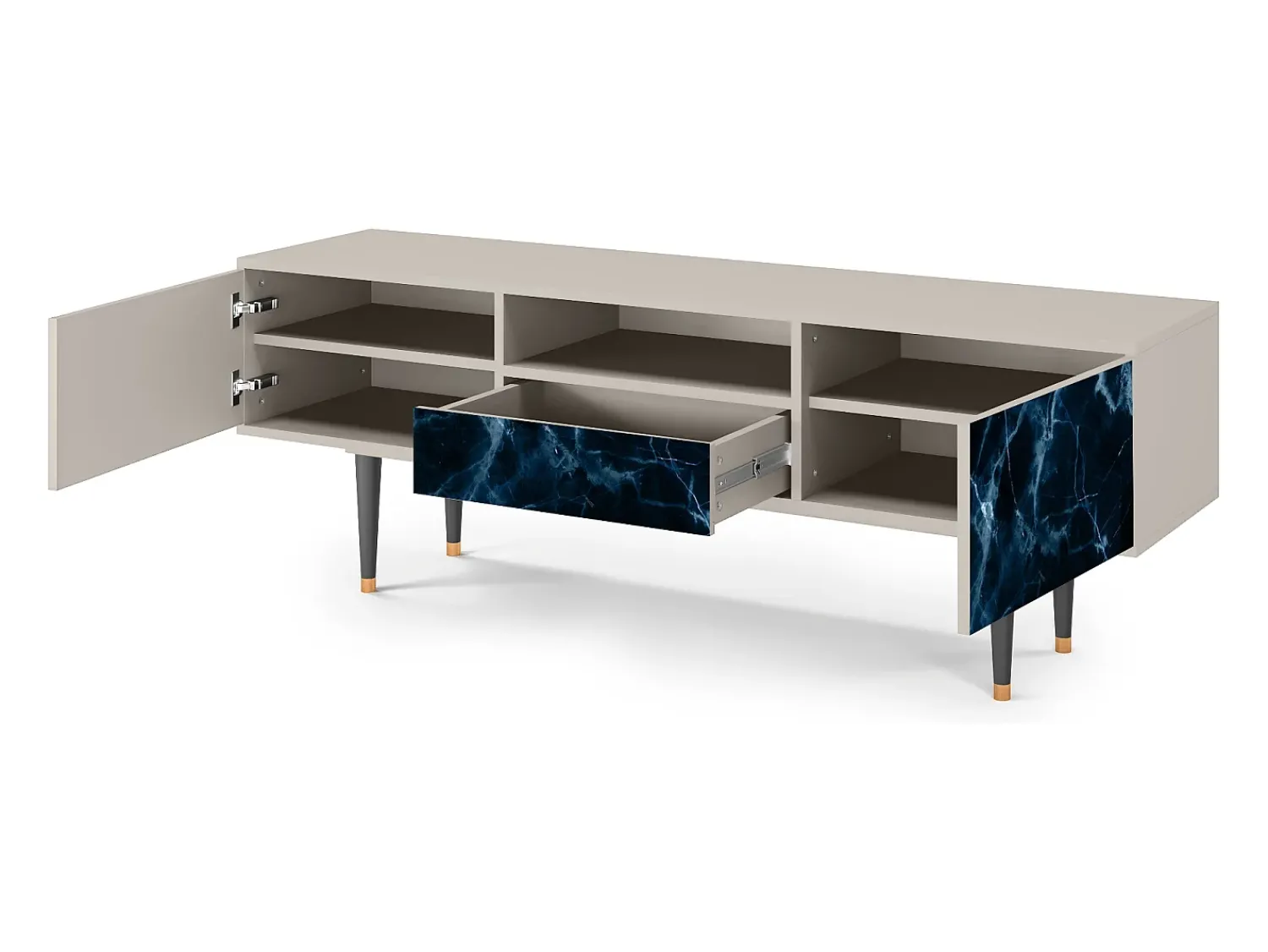 Móvel De Tv| Mueble de TV - 170х59х41 cm - T6 - Deep Ocean, Areia Bege