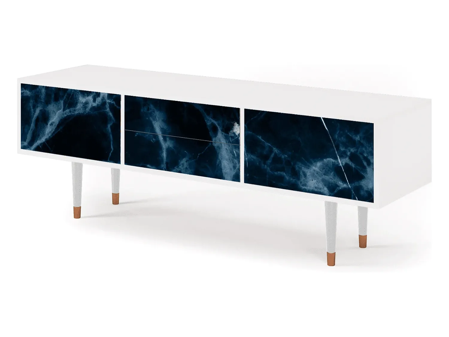 Móvel De Tv* Mueble de TV - 170х59х48 cm - T4 - Deep Ocean, Branco Bege