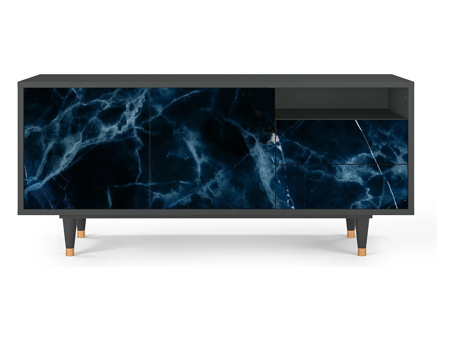 Móvel De Tv* Mueble de TV - 125х56х41 cm - T7 - Deep Ocean, Antracite Cinza antracite