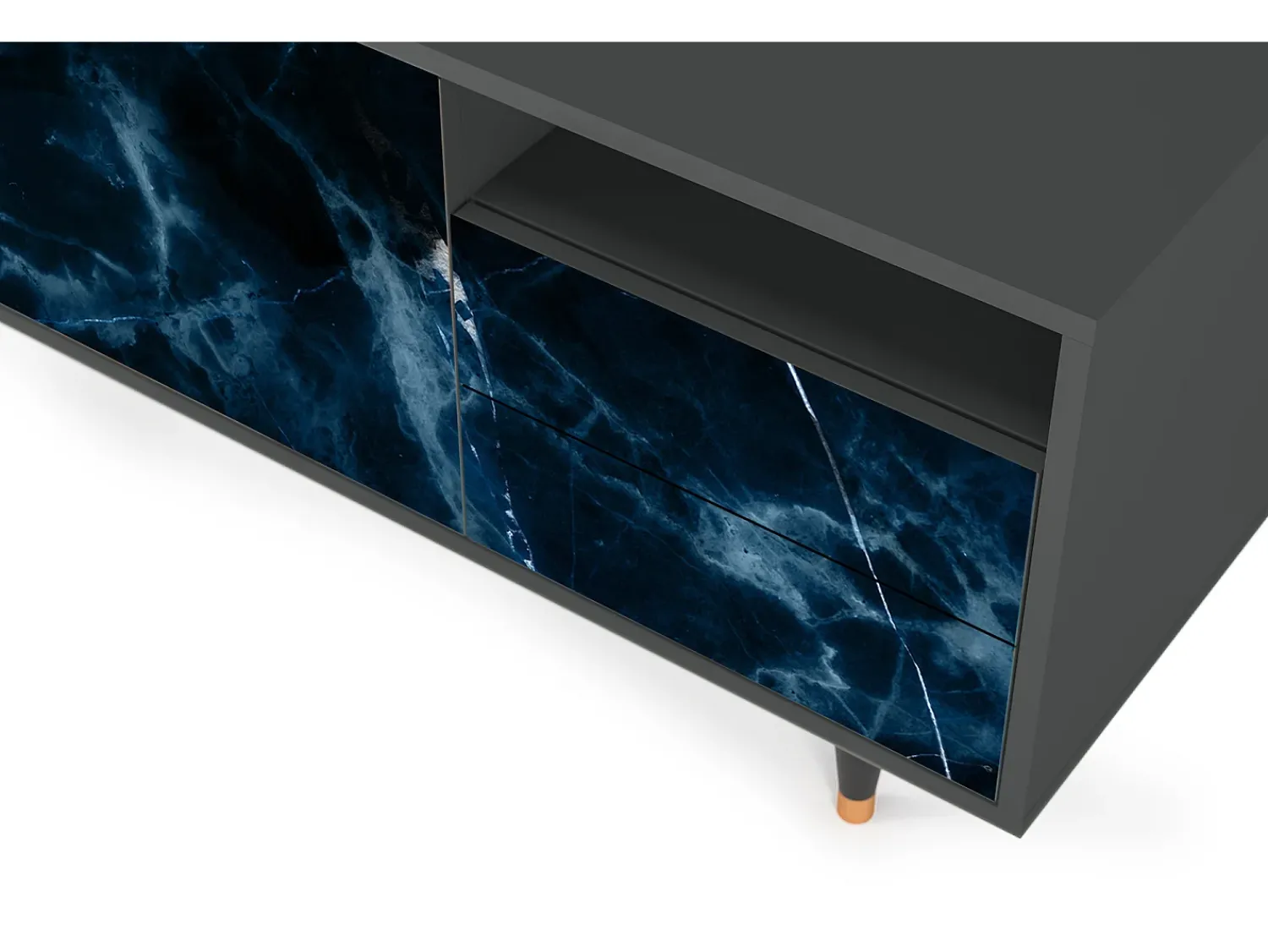 Móvel De Tv* Mueble de TV - 125х56х41 cm - T7 - Deep Ocean, Antracite Cinza antracite