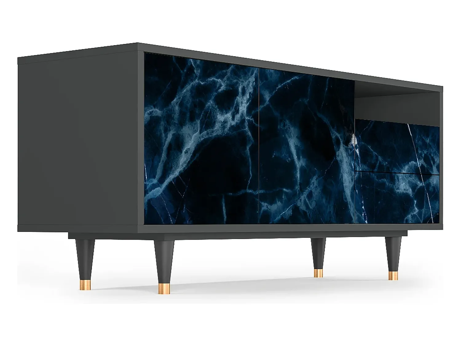 Móvel De Tv* Mueble de TV - 125х56х41 cm - T7 - Deep Ocean, Antracite Cinza antracite