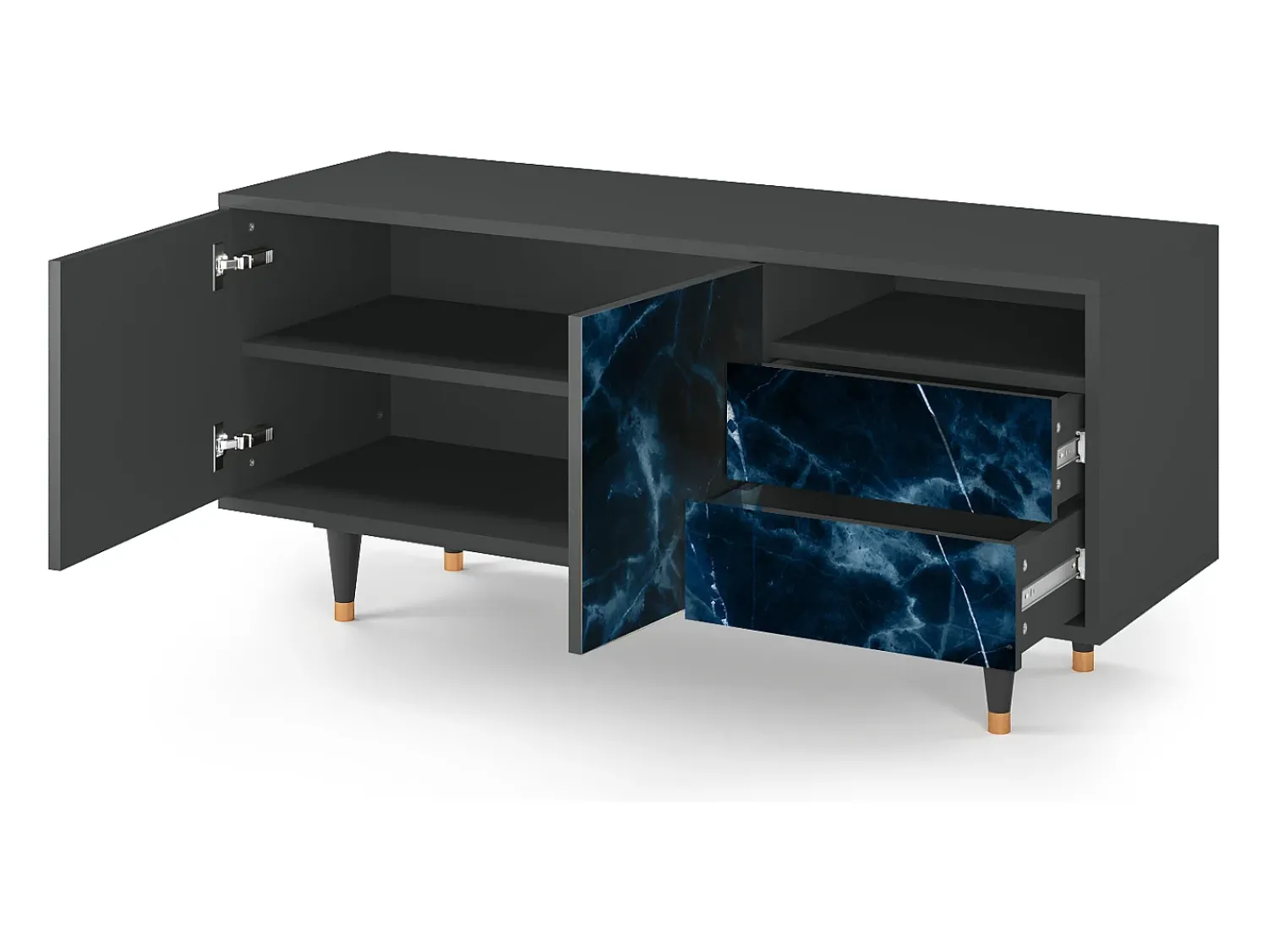 Móvel De Tv* Mueble de TV - 125х56х41 cm - T7 - Deep Ocean, Antracite Cinza antracite