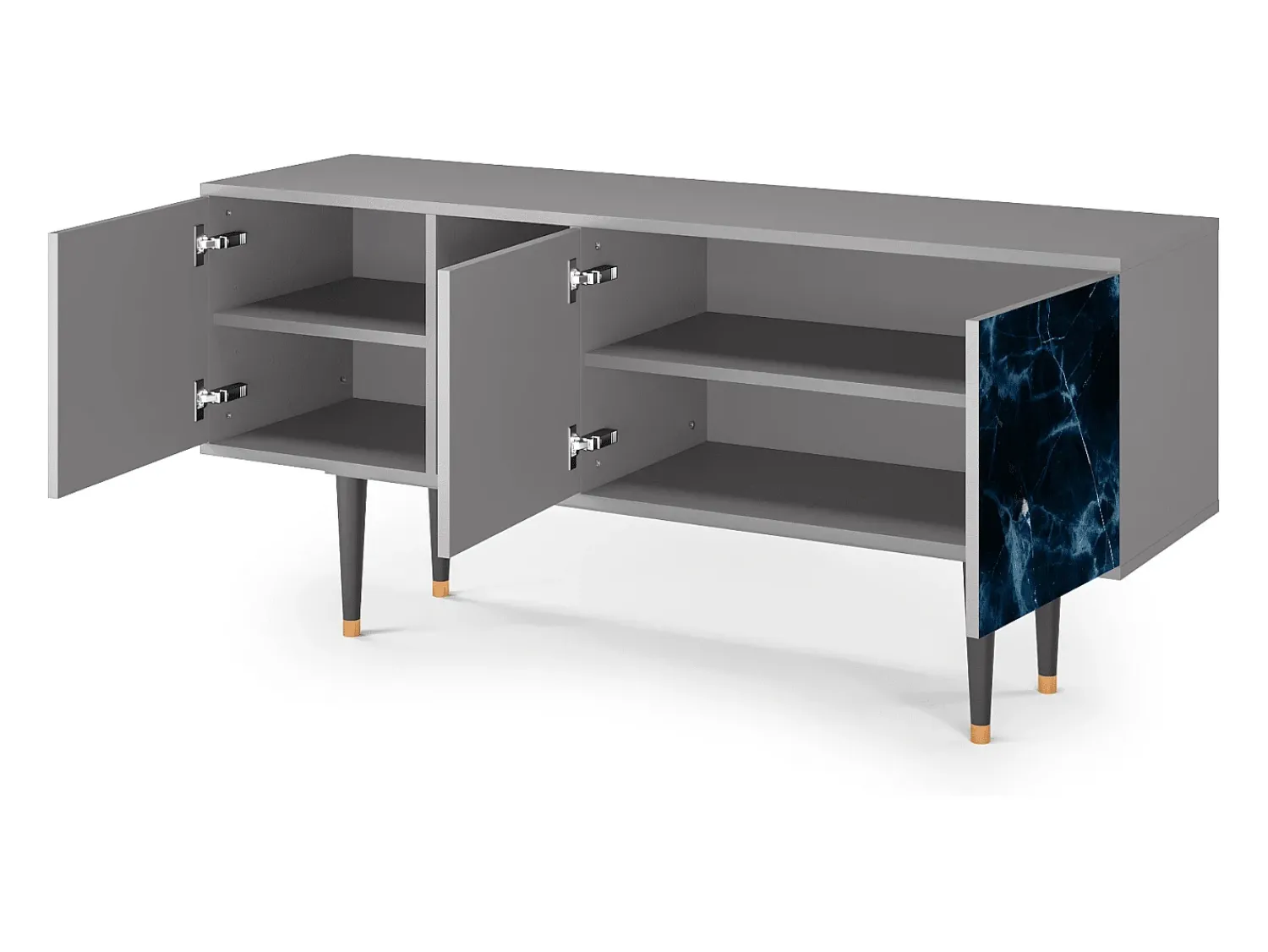 Móvel De Tv| Mueble de TV - 150х69х41 cm - T5 - Deep Ocean, Cinza Cinzento