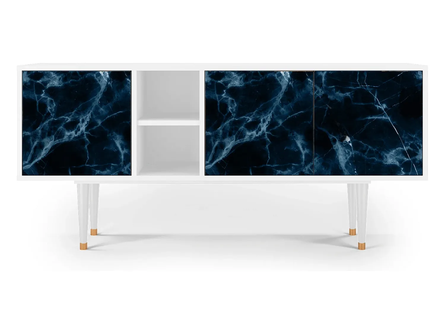 Móvel De Tv| Mueble de TV - 150х69х41 cm - T5 - Deep Ocean, Branco Bege