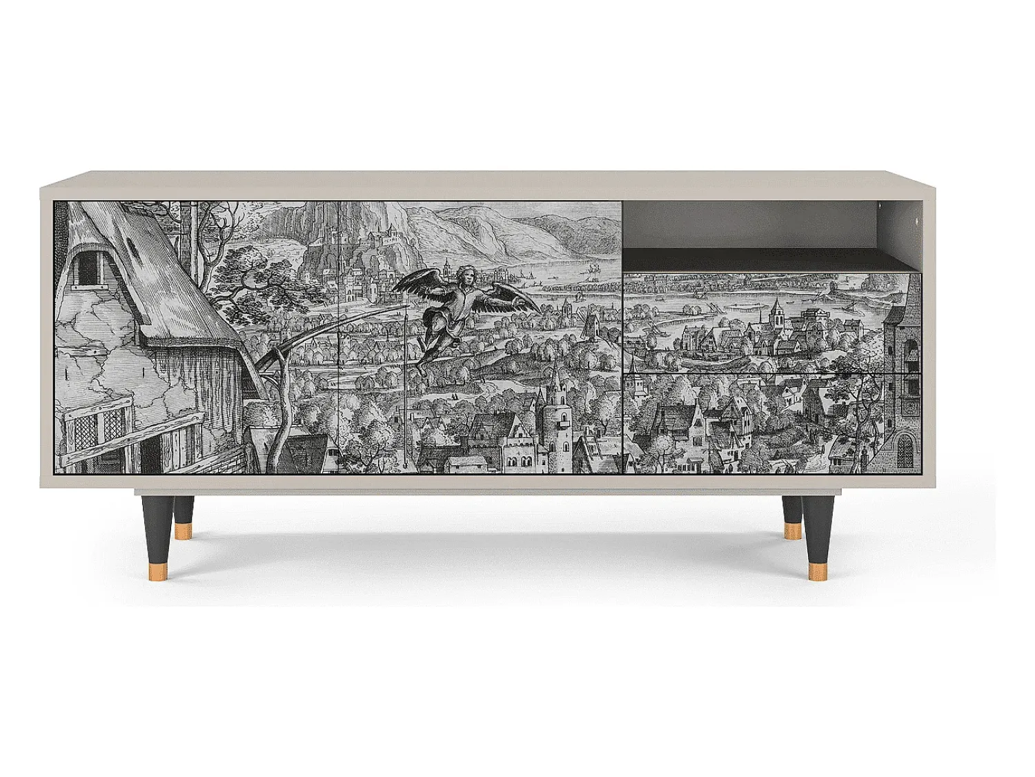 Móvel De Tv* Mueble de TV - 125х56х41 cm - T7 - Departure, Areia Bege