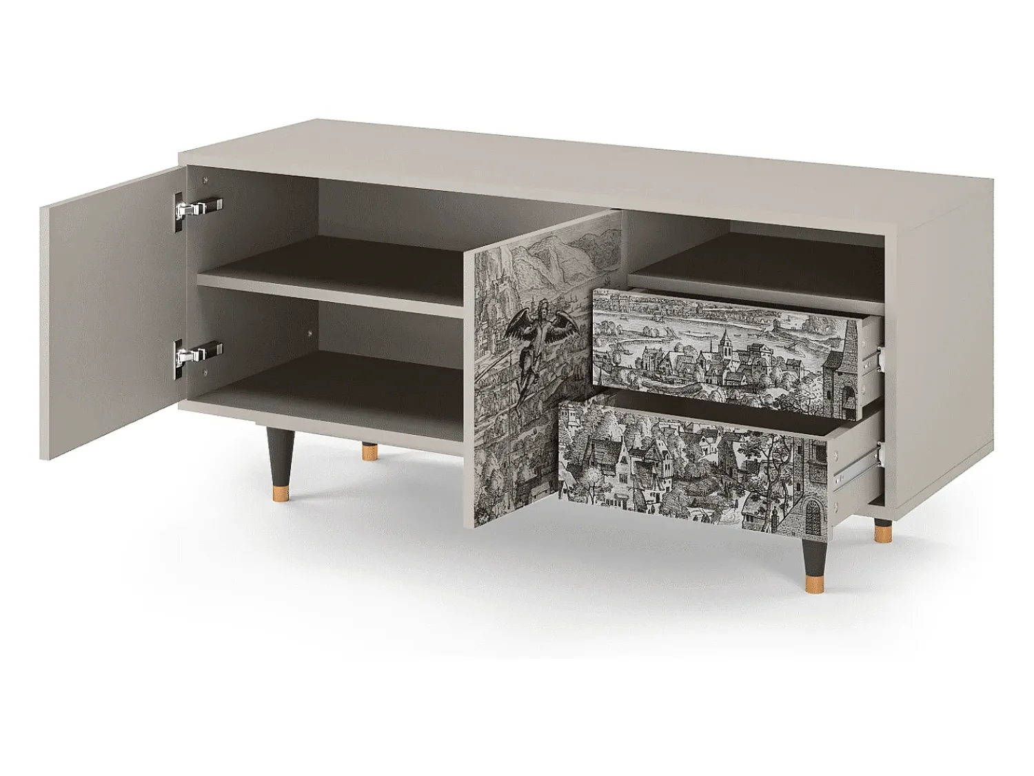 Móvel De Tv* Mueble de TV - 125х56х41 cm - T7 - Departure, Areia Bege
