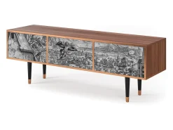 Móvel De Tv| Mueble de TV - 170х59х48 cm - T4 - Departure, Nogueira Castanho