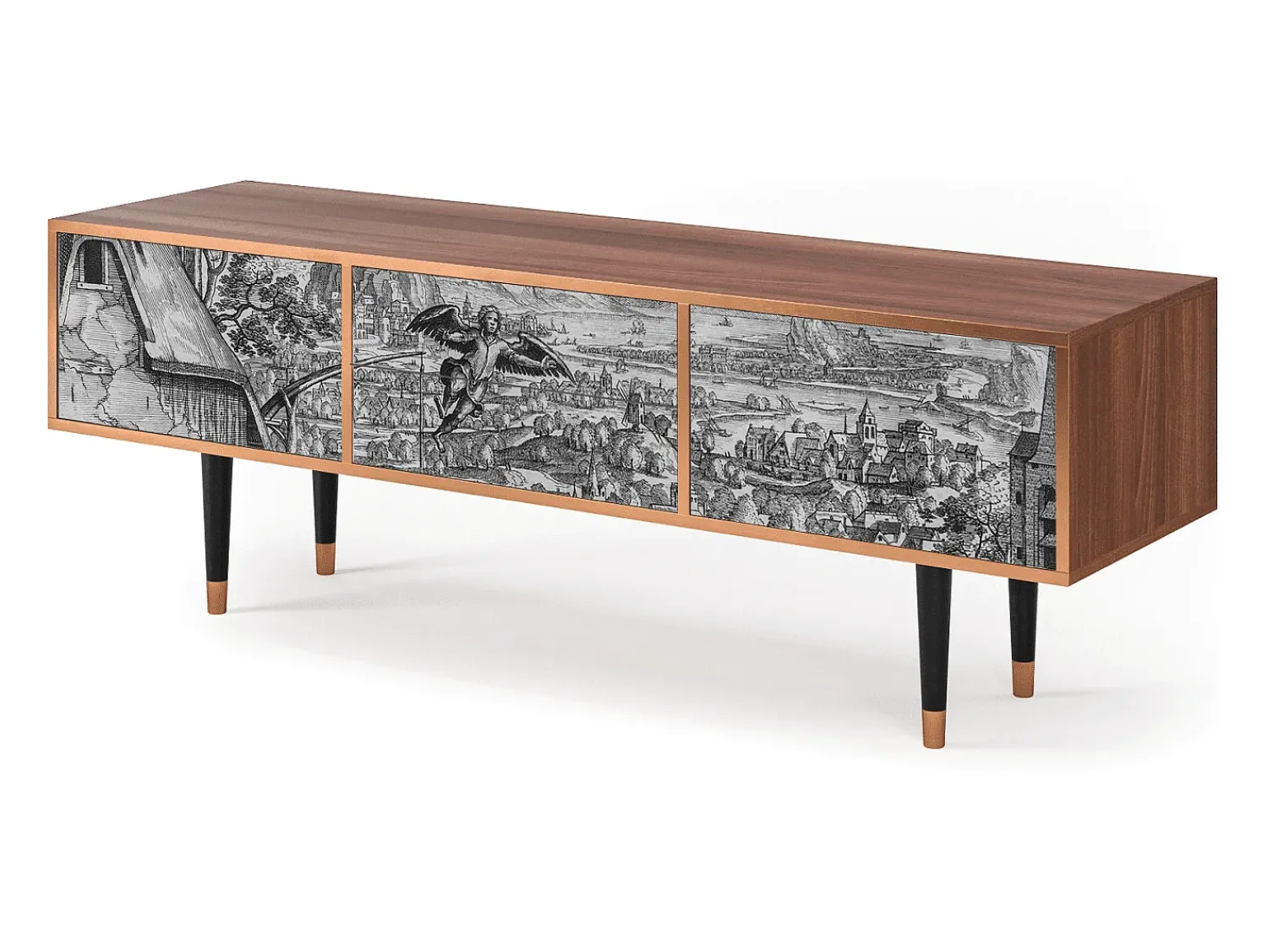 Móvel De Tv| Mueble de TV - 170х59х48 cm - T4 - Departure, Nogueira Castanho
