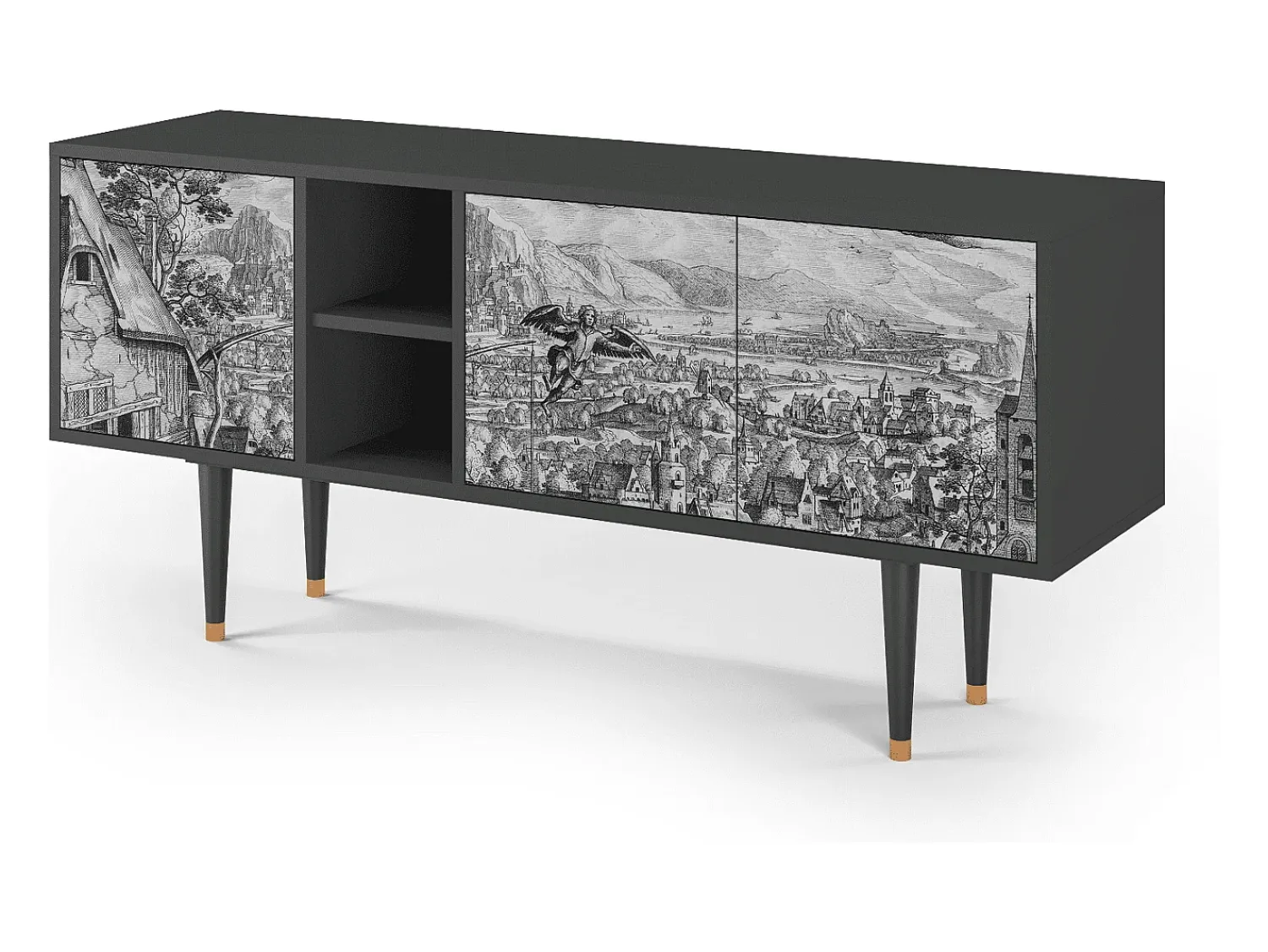 Móvel De Tv| Mueble de TV - 150х69х41 cm - T5 - Departure, Antracite Cinza antracite