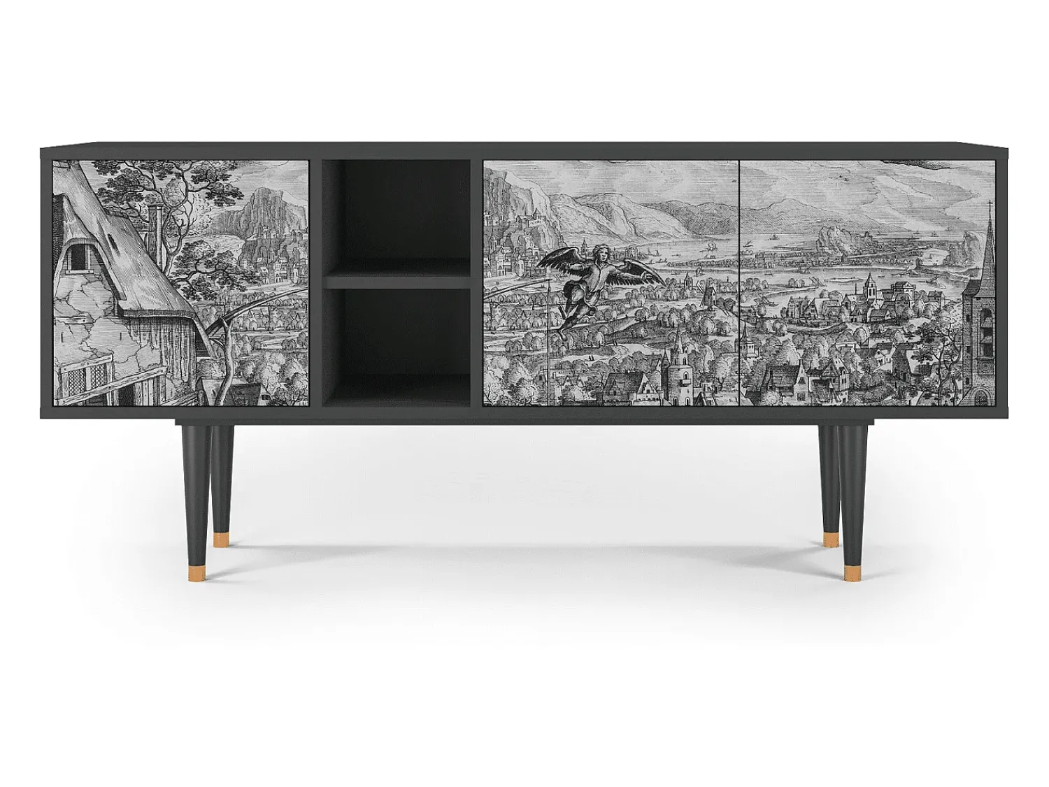 Móvel De Tv| Mueble de TV - 150х69х41 cm - T5 - Departure, Antracite Cinza antracite