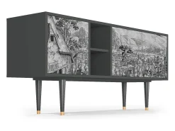 Móvel De Tv| Mueble de TV - 150х69х41 cm - T5 - Departure, Antracite Cinza antracite