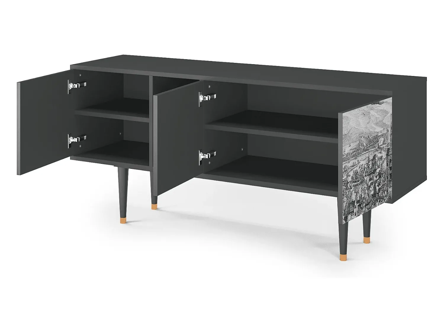 Móvel De Tv| Mueble de TV - 150х69х41 cm - T5 - Departure, Antracite Cinza antracite