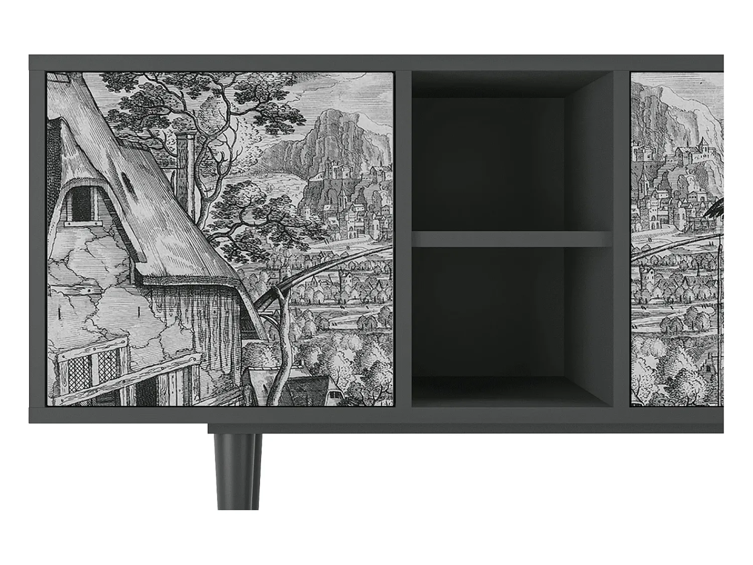 Móvel De Tv| Mueble de TV - 150х69х41 cm - T5 - Departure, Antracite Cinza antracite
