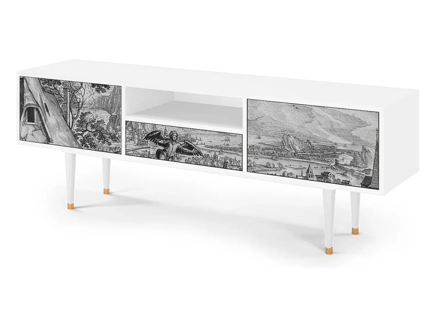 Hot Mueble de TV - 170х59х41 cm - T6 - Departure, Branco Bege