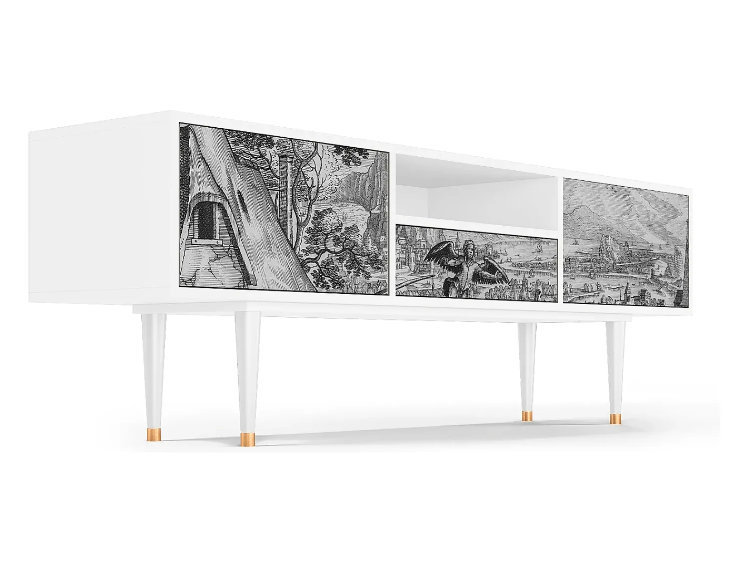 Hot Mueble de TV - 170х59х41 cm - T6 - Departure, Branco Bege