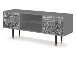 Móvel De Tv| Mueble de TV - 170х69х48 cm - T2 - Departure, Cinza Cinzento