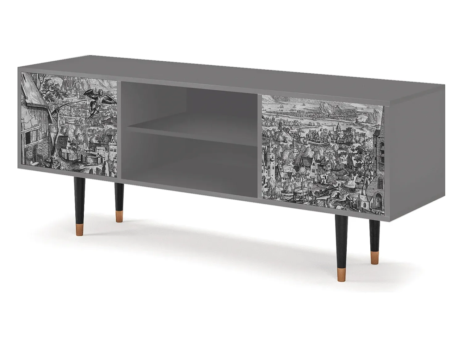 Móvel De Tv| Mueble de TV - 170х69х48 cm - T2 - Departure, Cinza Cinzento