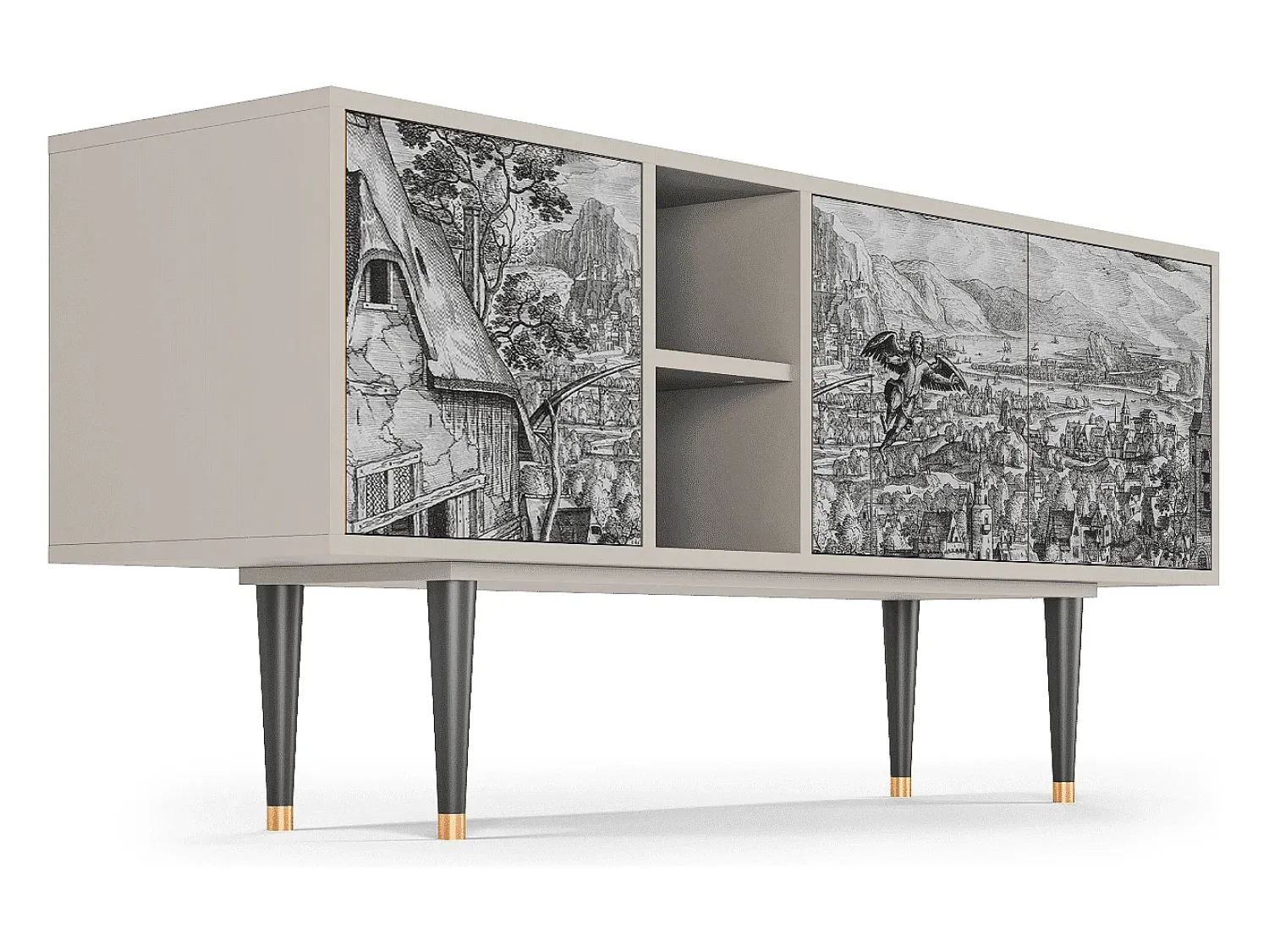 Móvel De Tv| Mueble de TV - 150х69х41 cm - T5 - Departure, Areia Bege