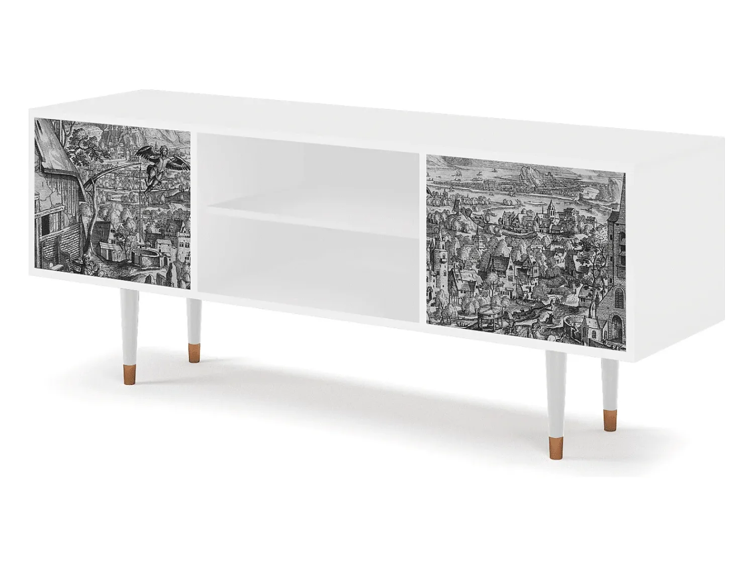 Clearance Mueble de TV - 170х69х48 cm - T2 - Departure, Branco Bege