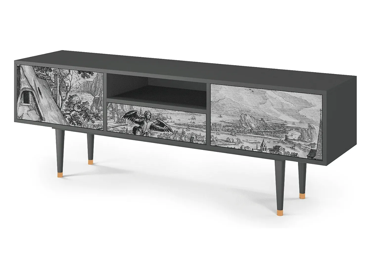 Hot Mueble de TV - 170х59х41 cm - T6 - Departure, Antracite Cinza antracite