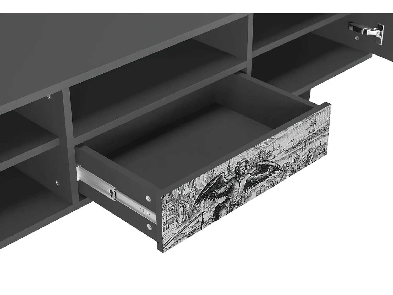 Hot Mueble de TV - 170х59х41 cm - T6 - Departure, Antracite Cinza antracite